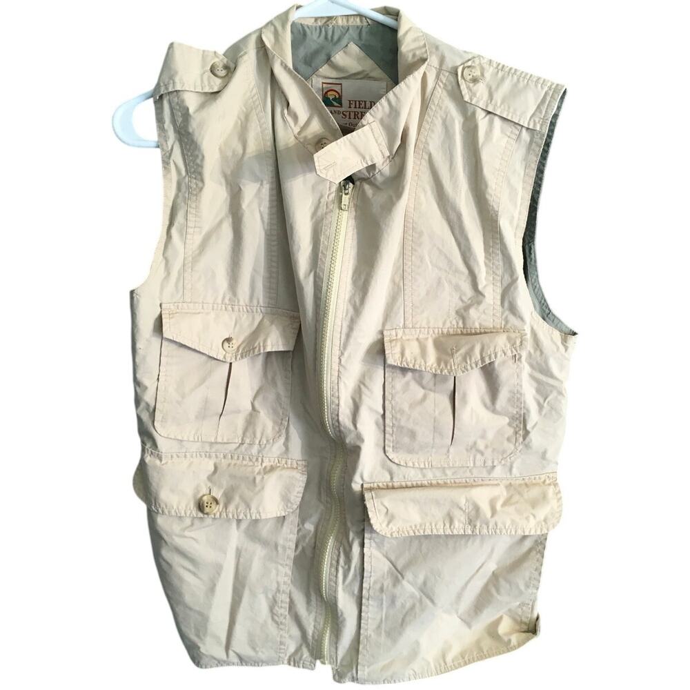 Field & Stream Beige Fishing Vest Size M- Outdoor, Utility, Functional